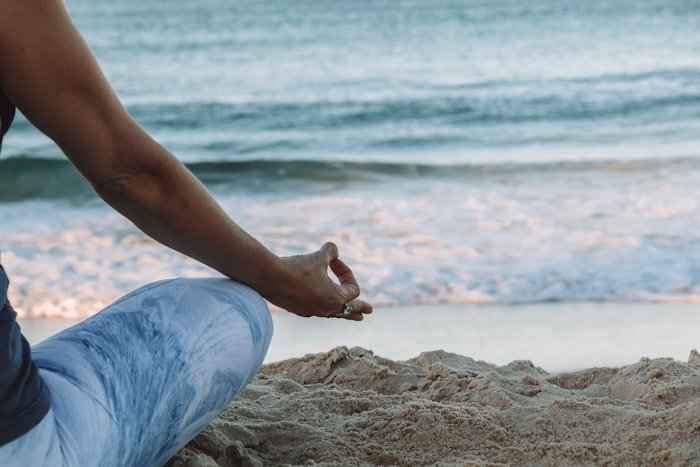 Energy healer in deep meditation during a Shakti Guru healing session